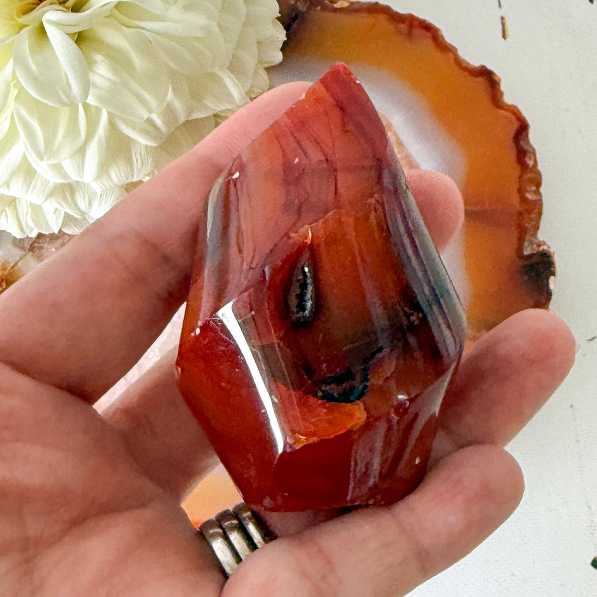 Carnelian Flame #1197-Happily Zen