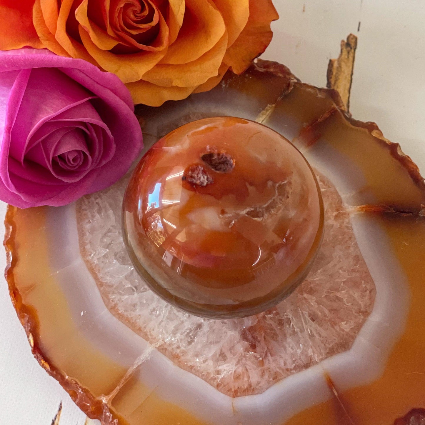 Carnelian Sphere #57-Happily Zen