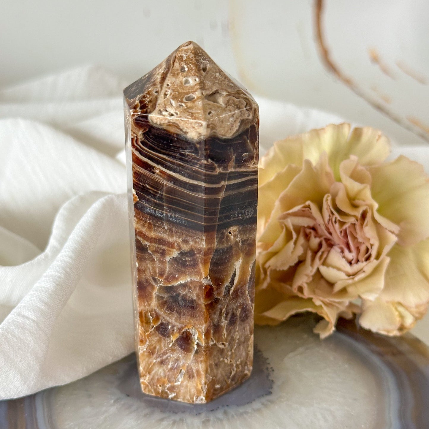 Chocolate Calcite Tower 779-Happily Zen