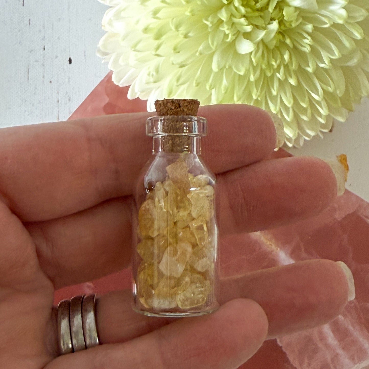 Citrine Crystal Chip Bottle #1391-Happily Zen