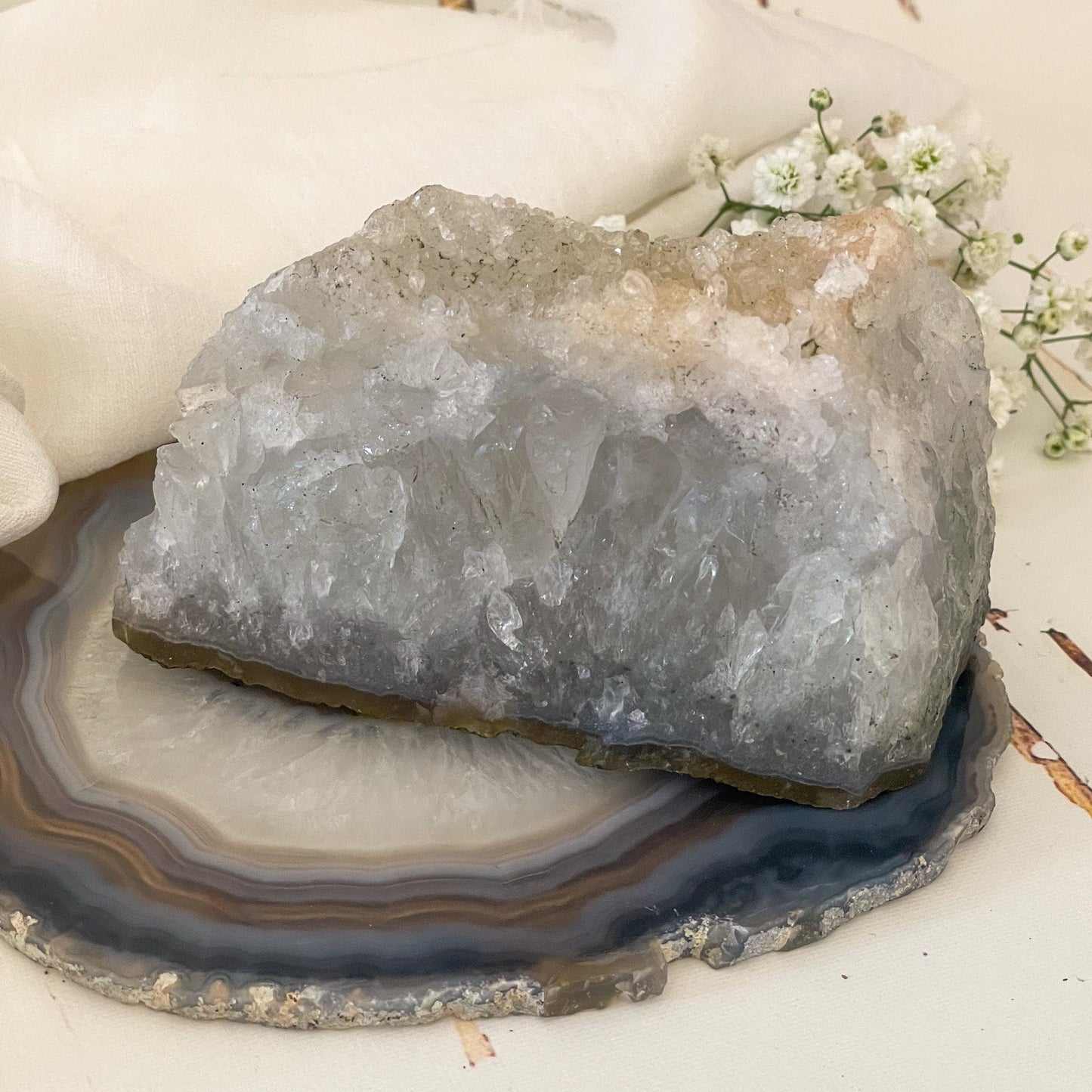 Clear Quartz Cluster #574-Happily Zen