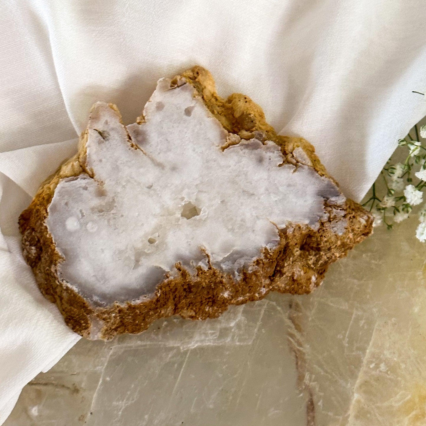 Clear Quartz Geode Slice #615-Happily Zen