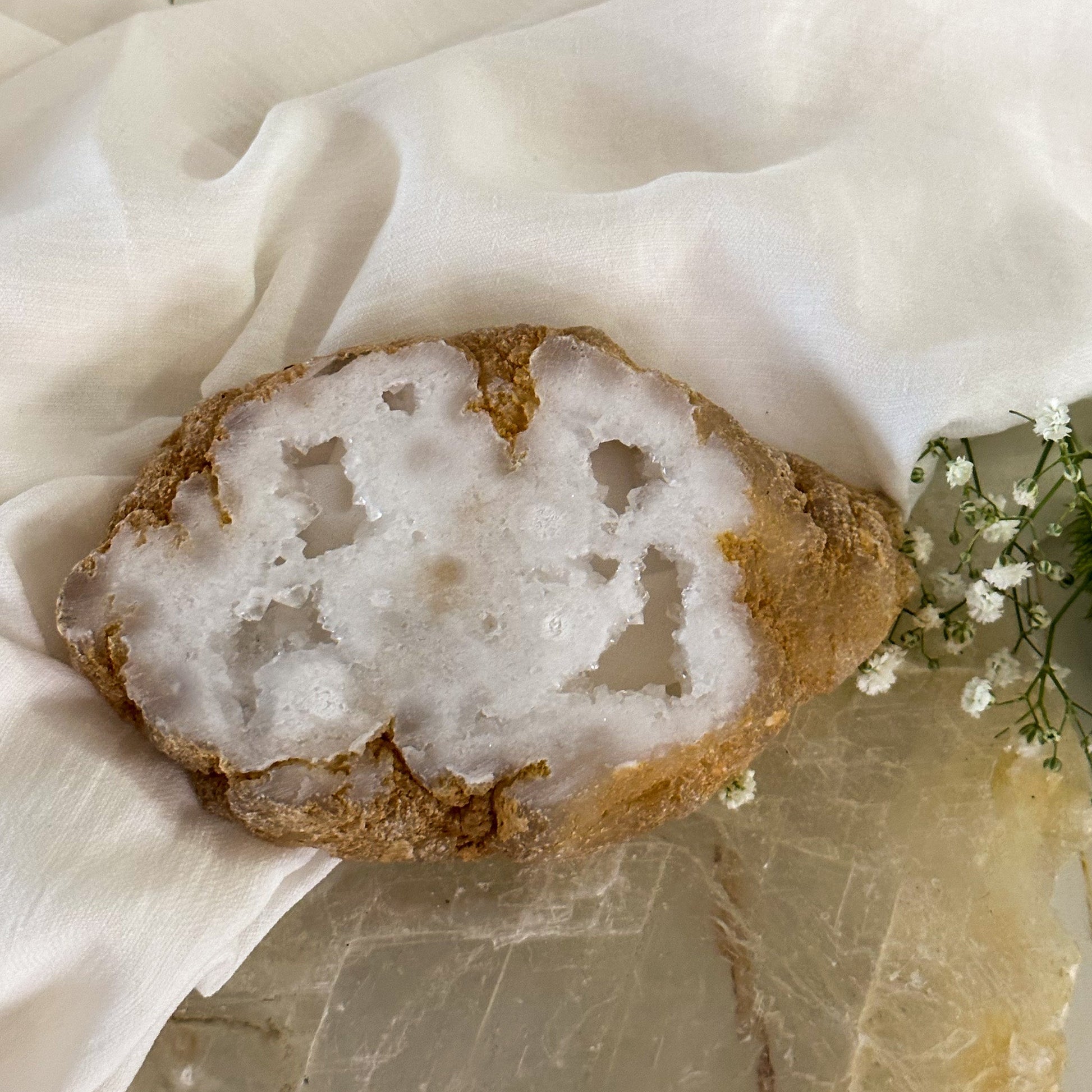 Clear Quartz Geode Slice #615-Happily Zen