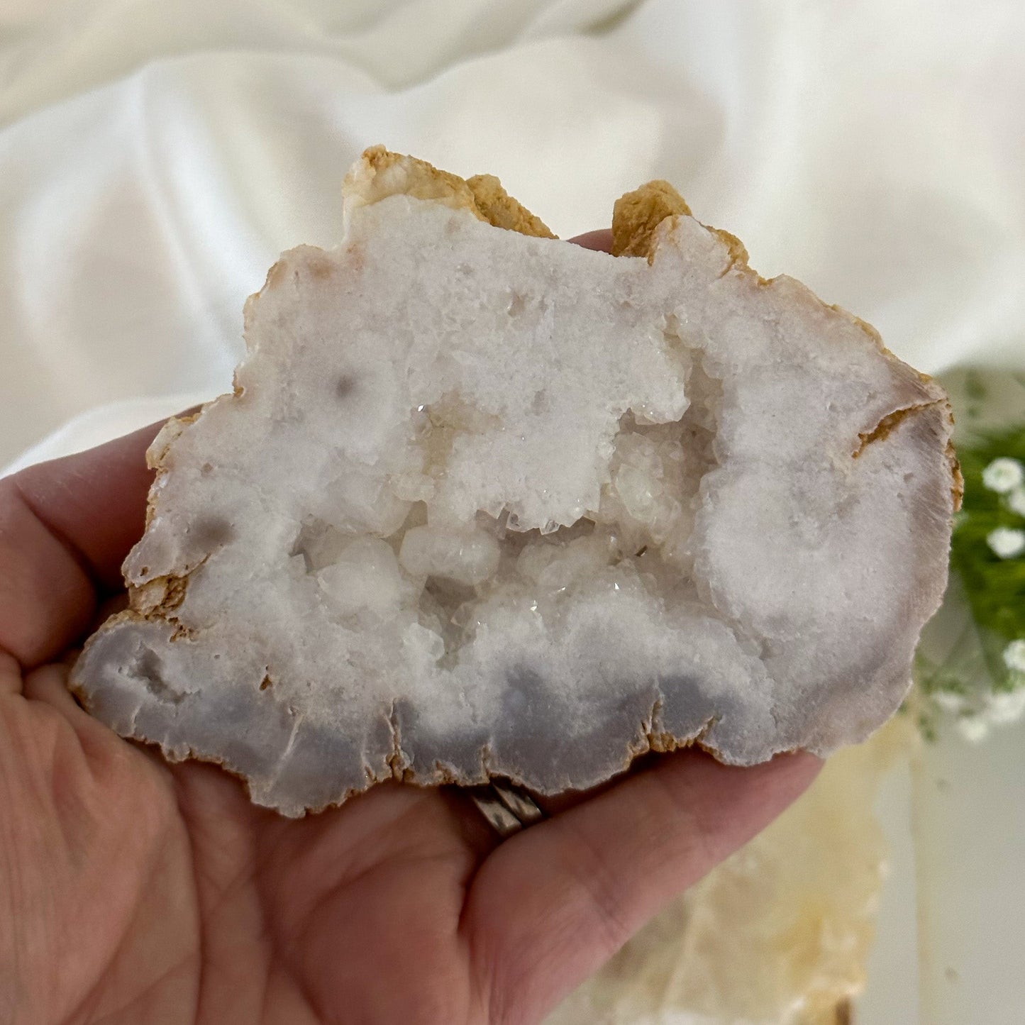 Clear Quartz Geode Slice #615-Happily Zen