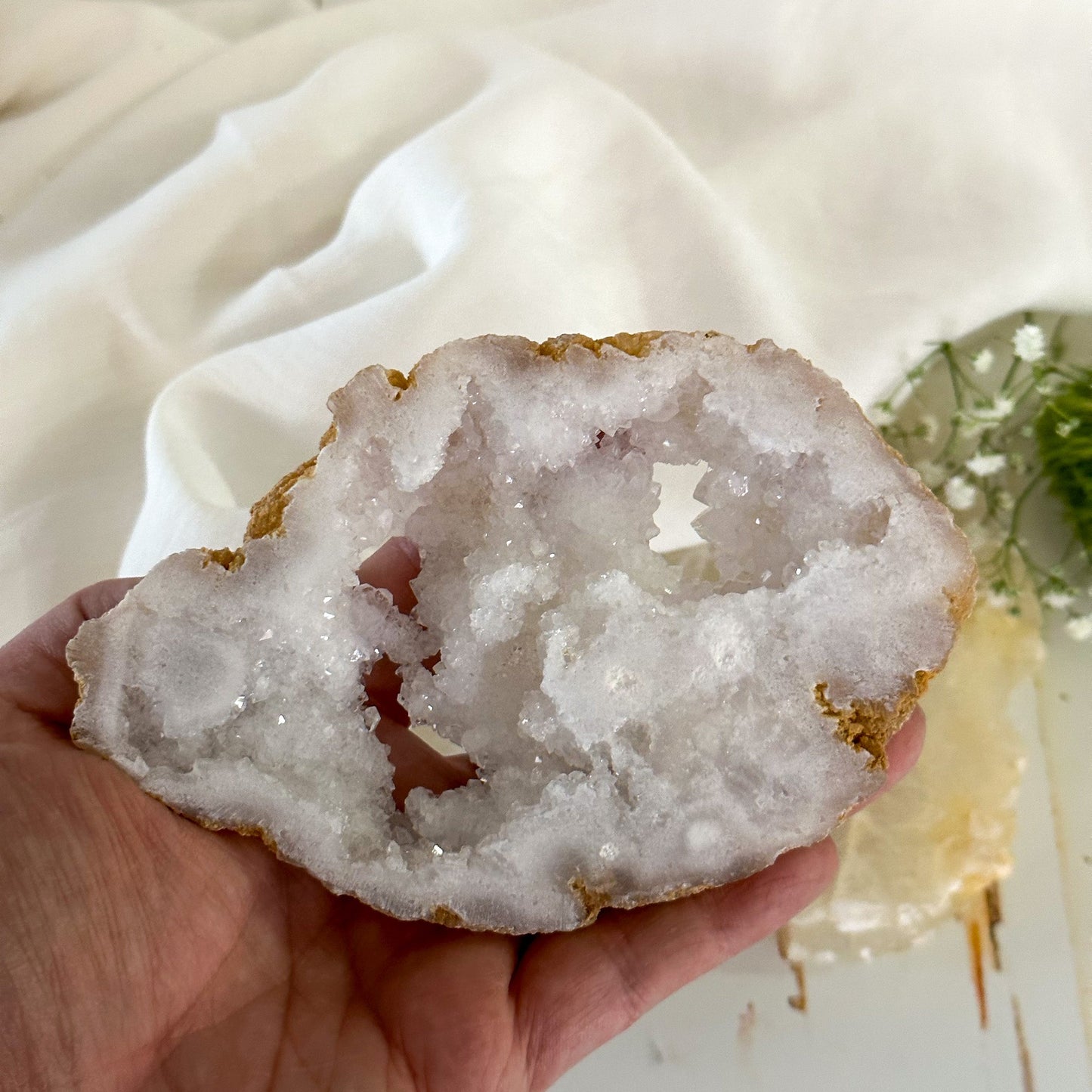 Clear Quartz Geode Slice #615-Happily Zen