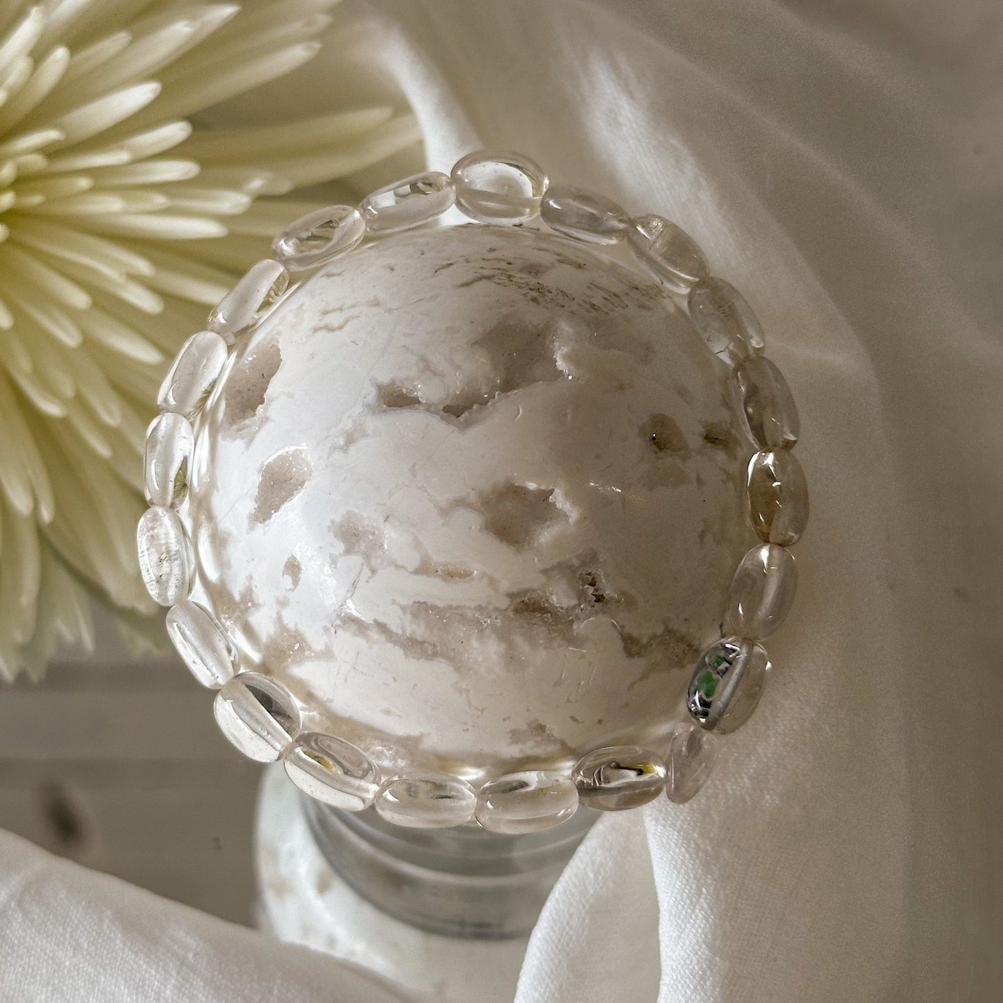 Clear Quartz Pebble Bracelet-Happily Zen