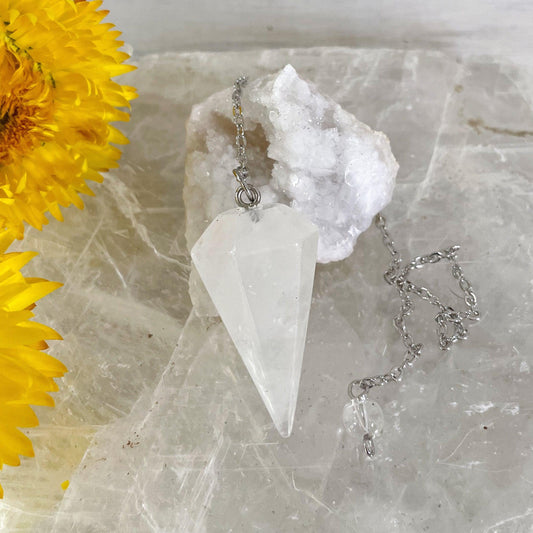 Clear Quartz Pendulum #295-Happily Zen