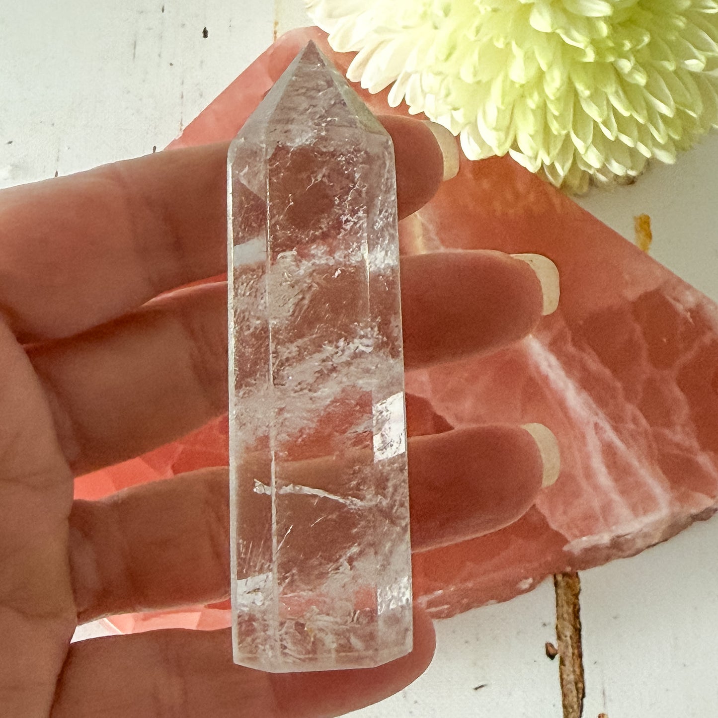 Clear Quartz Tower #1336-Happily Zen