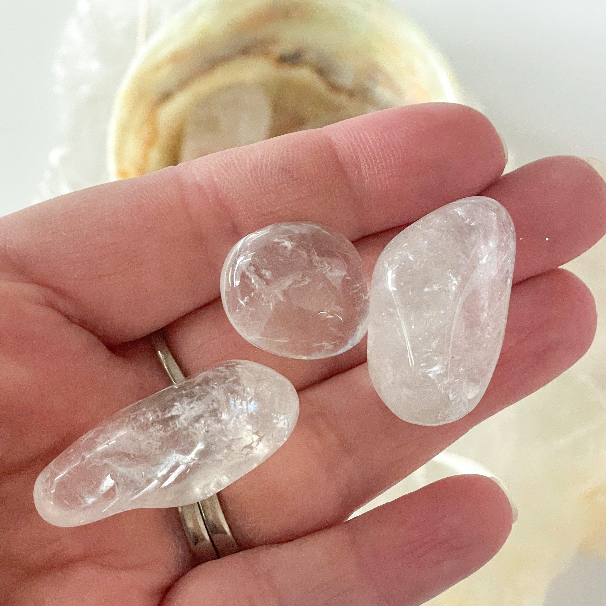Clear Quartz Tumble Stone-Happily Zen
