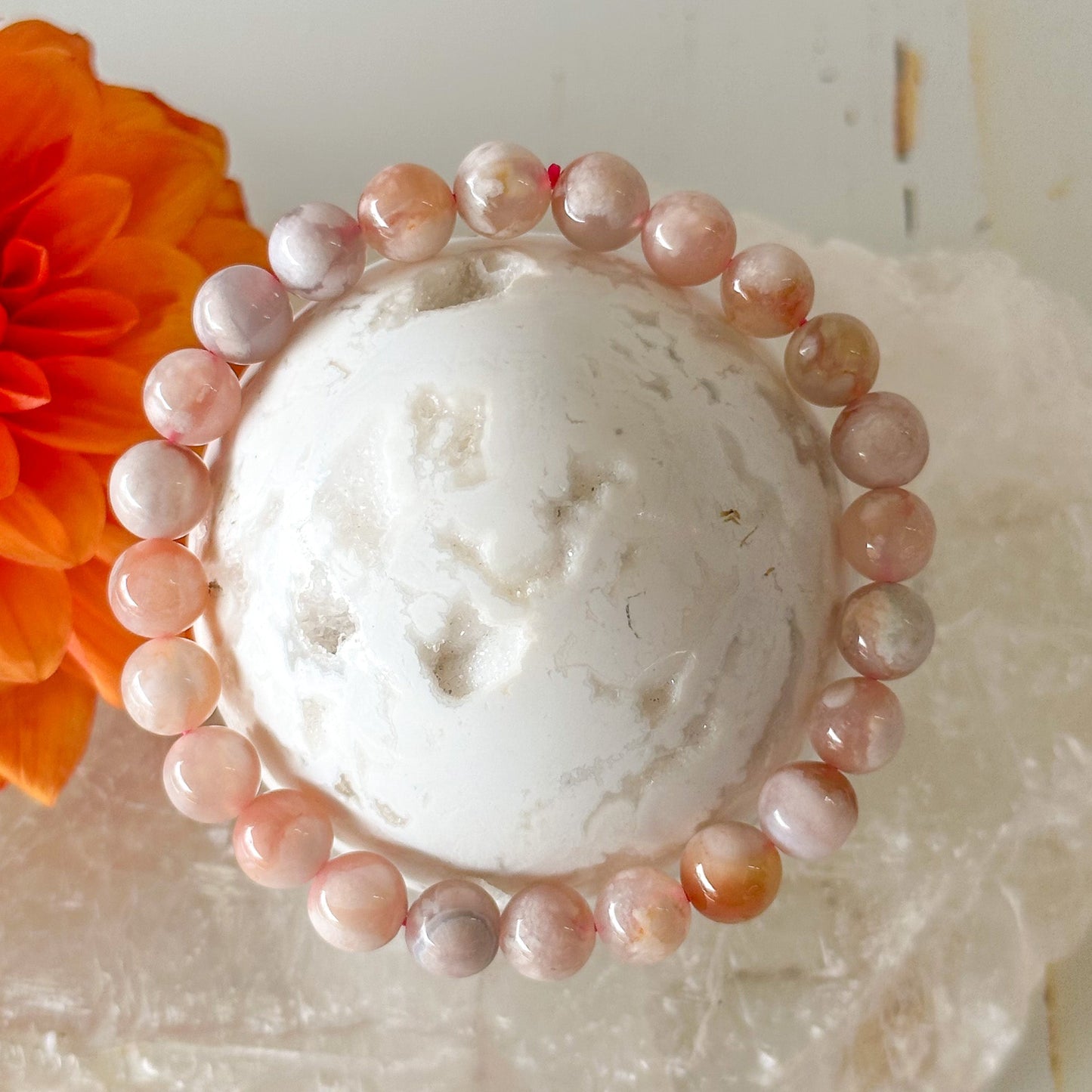 Flower Agate Bracelet-Happily Zen