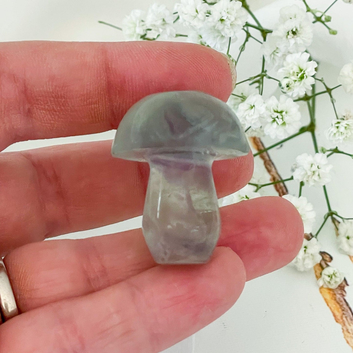 Fluorite Mushroom #522-Happily Zen