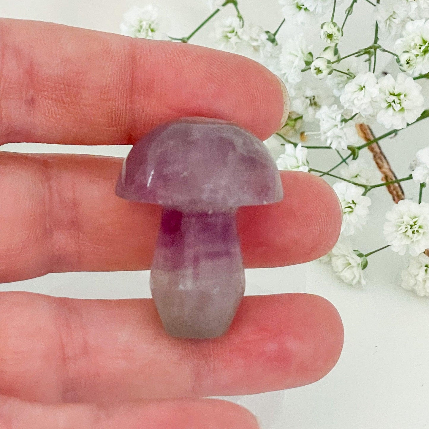 Fluorite Mushroom #524-Happily Zen