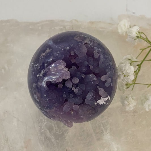 Grape Agate Sphere #531-Happily Zen