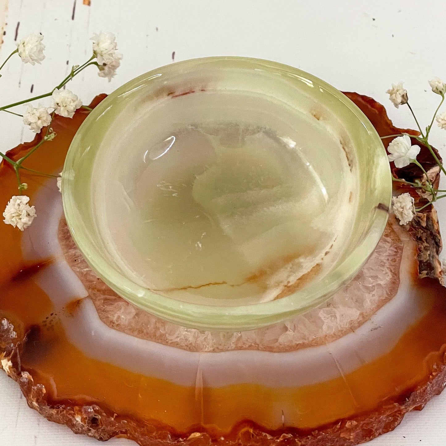 Green Onyx Bowl #540-Happily Zen