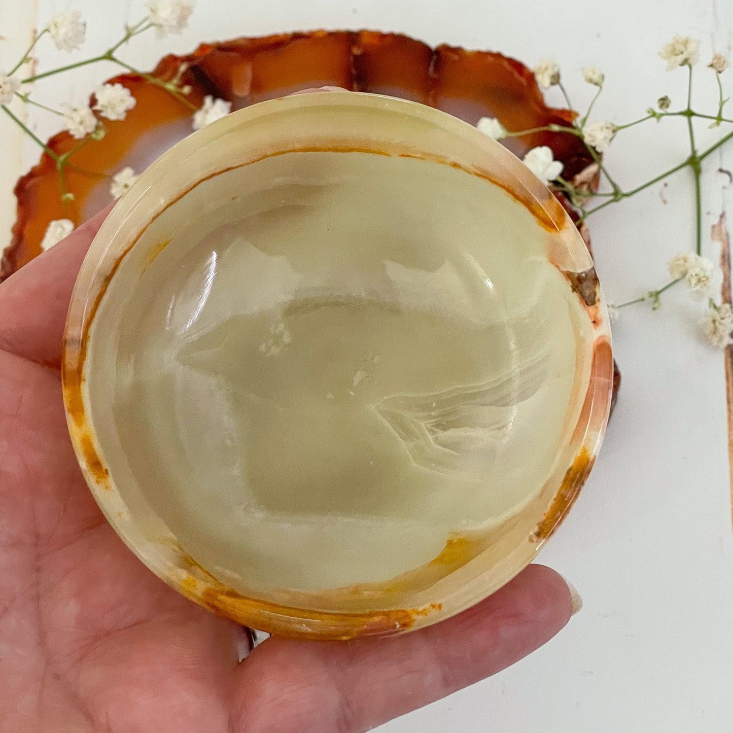 Green Onyx Bowl #541-Happily Zen