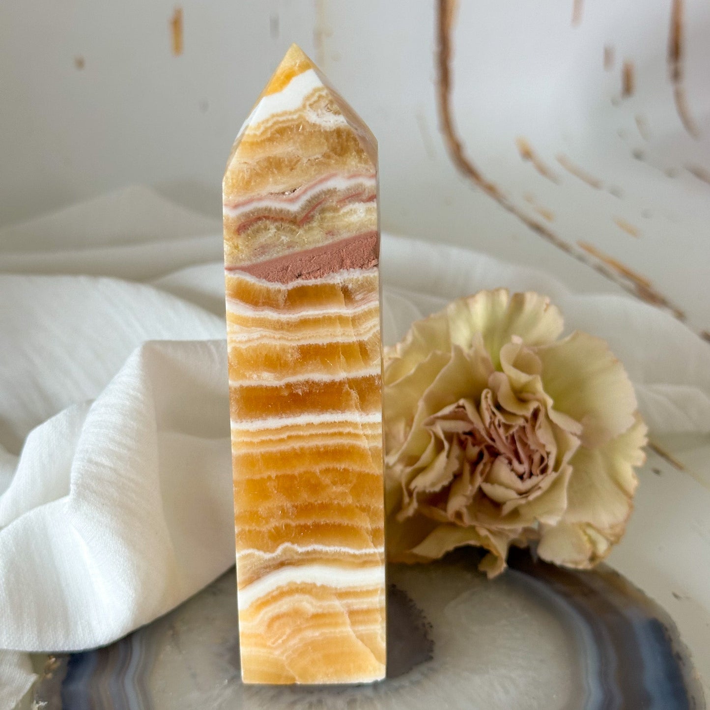 Honey Calcite Tower #792-Happily Zen