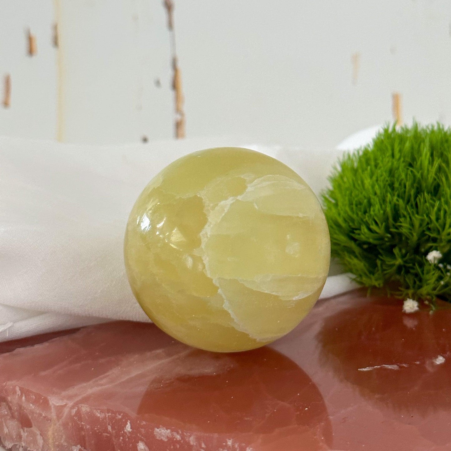 Lemon Calcite Sphere #605-Happily Zen