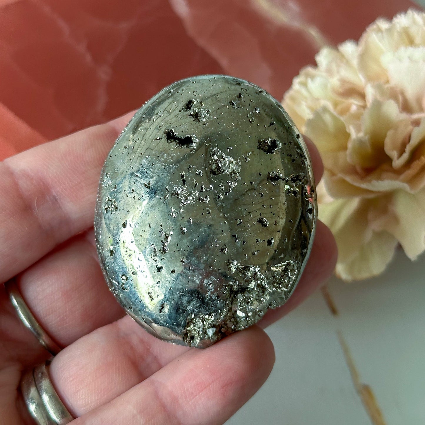 Pyrite Palm Stone #886-Happily Zen