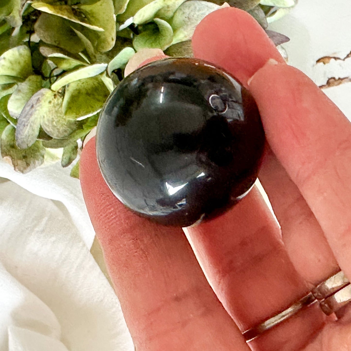 Rainbow Obsidian Sphere #935-Happily Zen