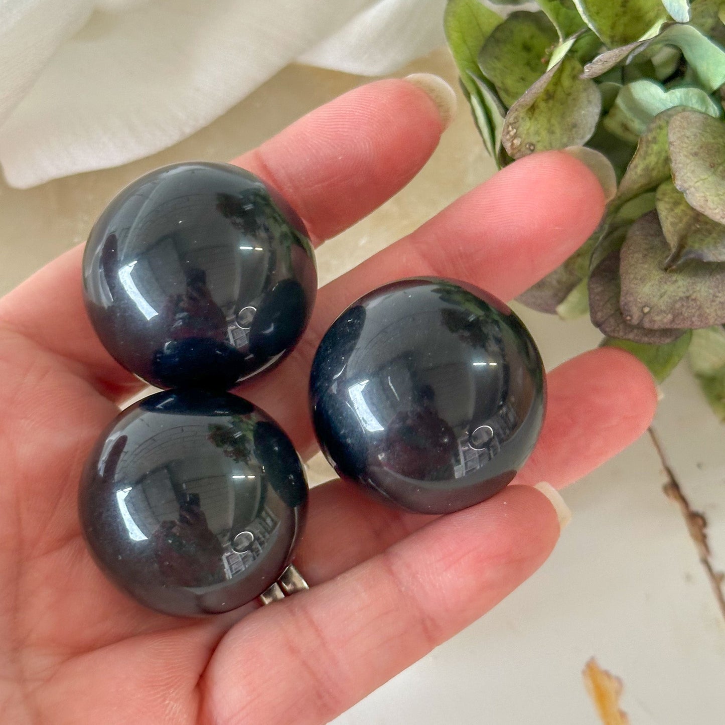 Rainbow Obsidian Sphere #935-Happily Zen