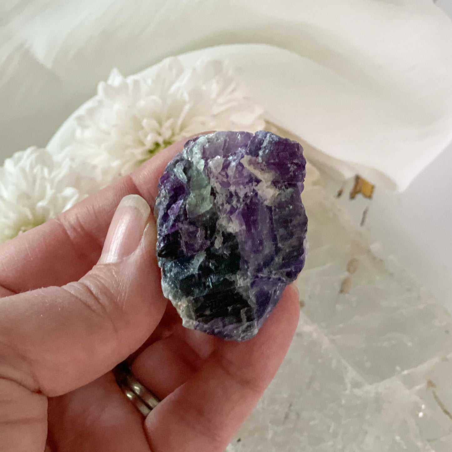 Raw Fluorite #432-Happily Zen