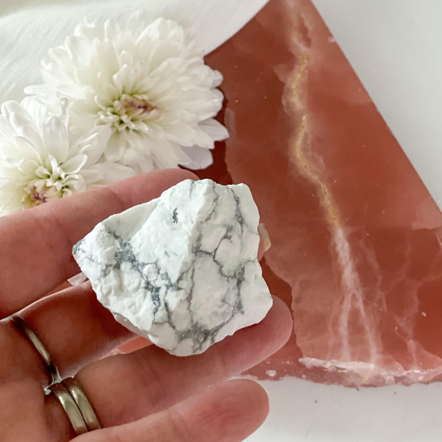 Raw Howlite #372-Happily Zen