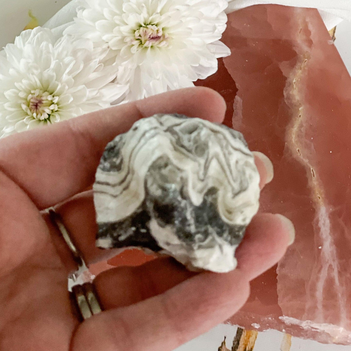 Raw Zebra Calcite #438-Happily Zen