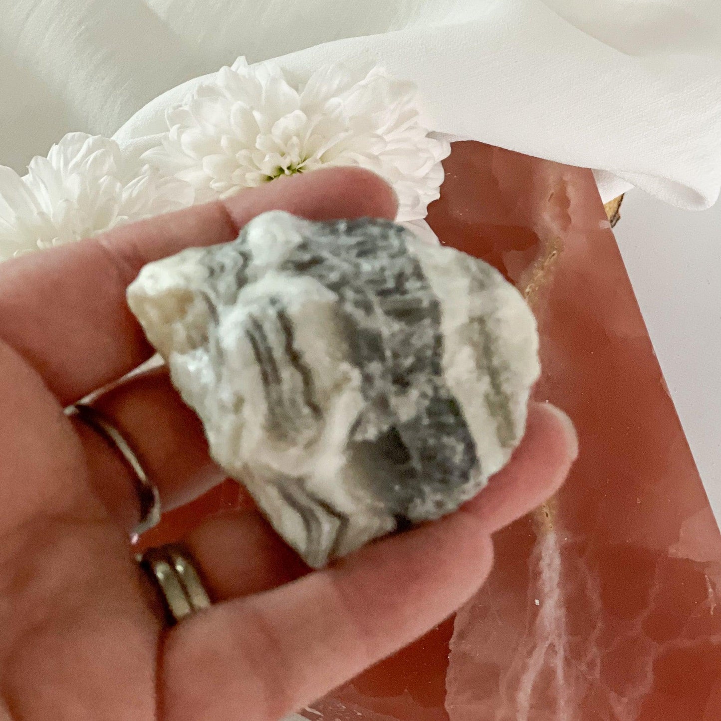 Raw Zebra Calcite #440-Happily Zen