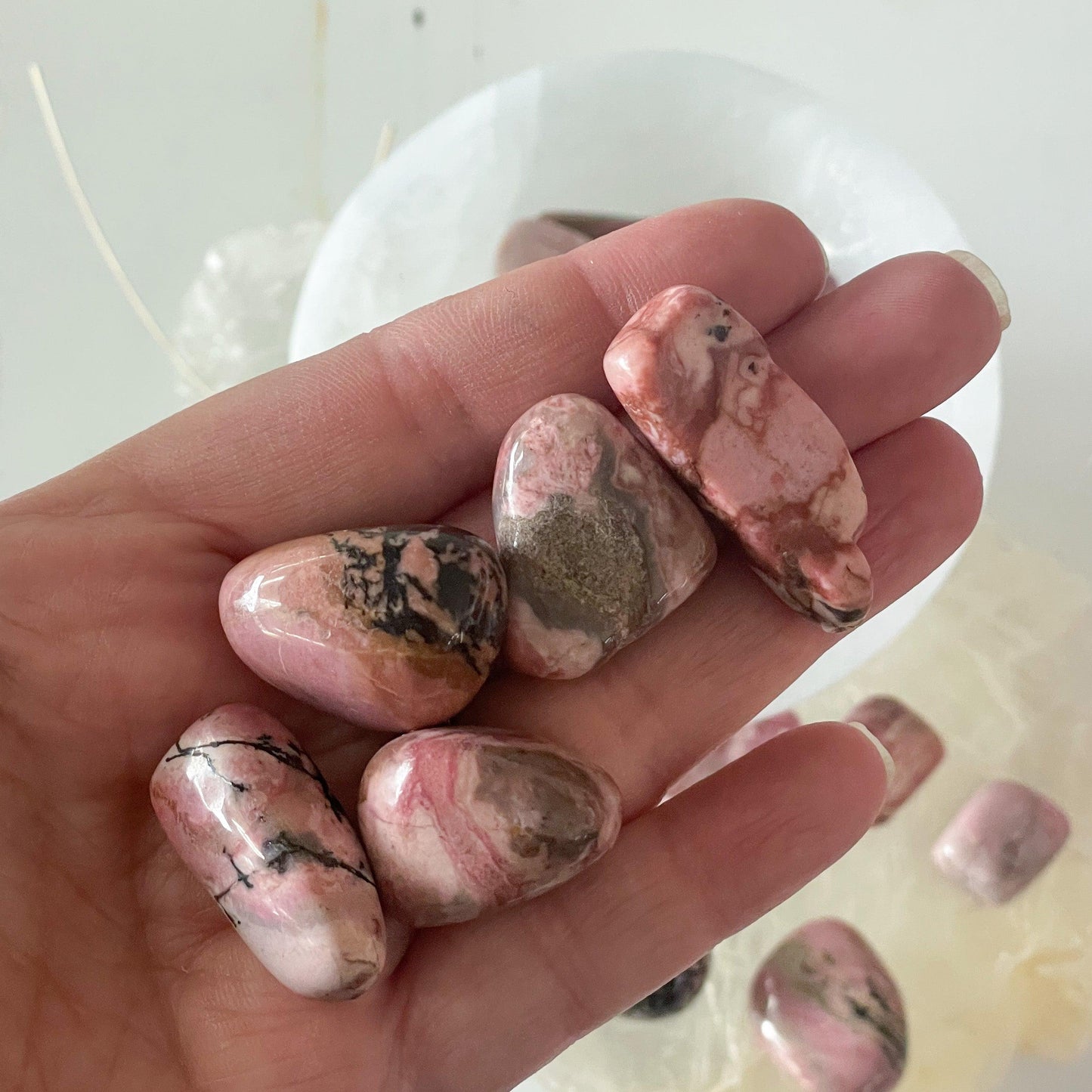 Rhodonite Tumble Stone-Happily Zen