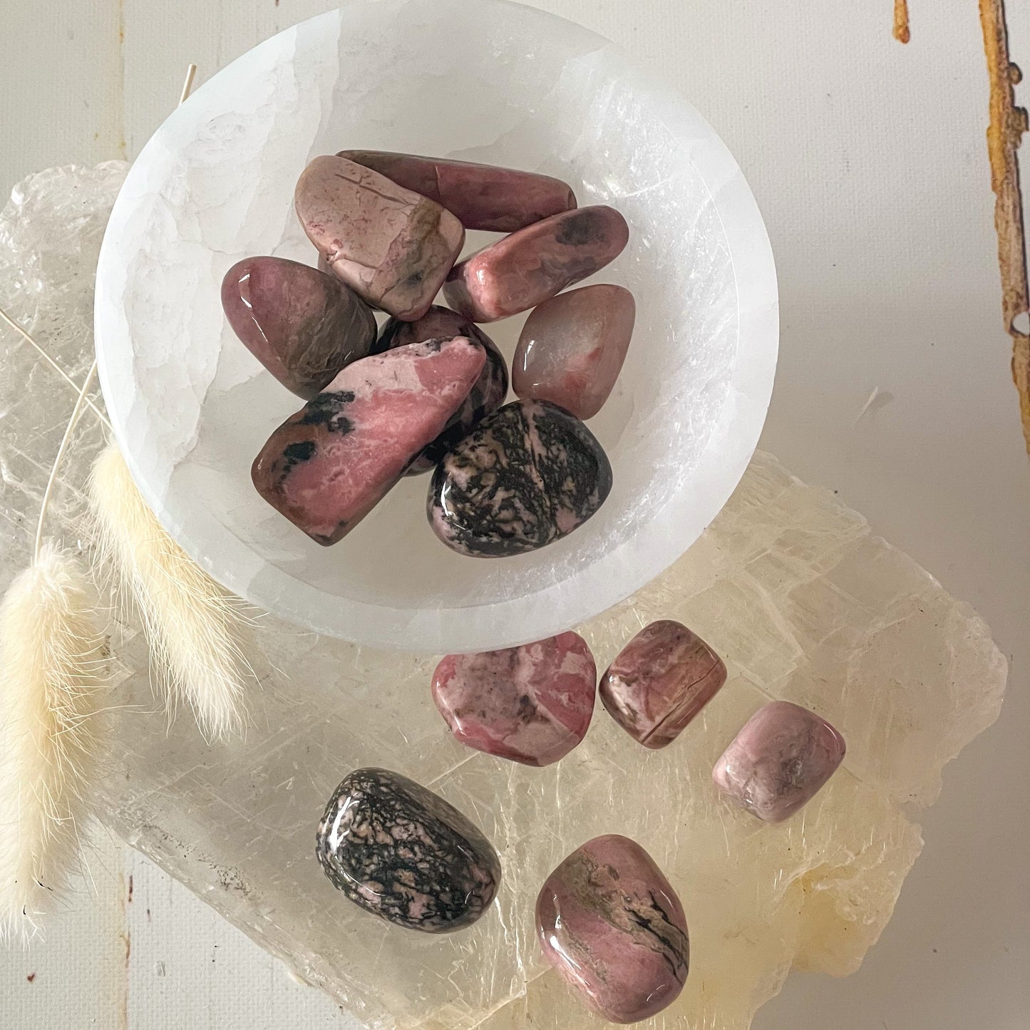 Rhodonite Tumble Stone-Happily Zen