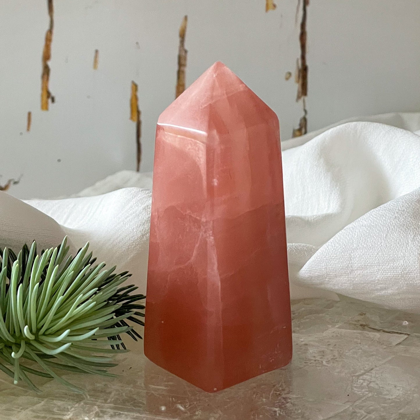 Rose Calcite Tower #335-Happily Zen