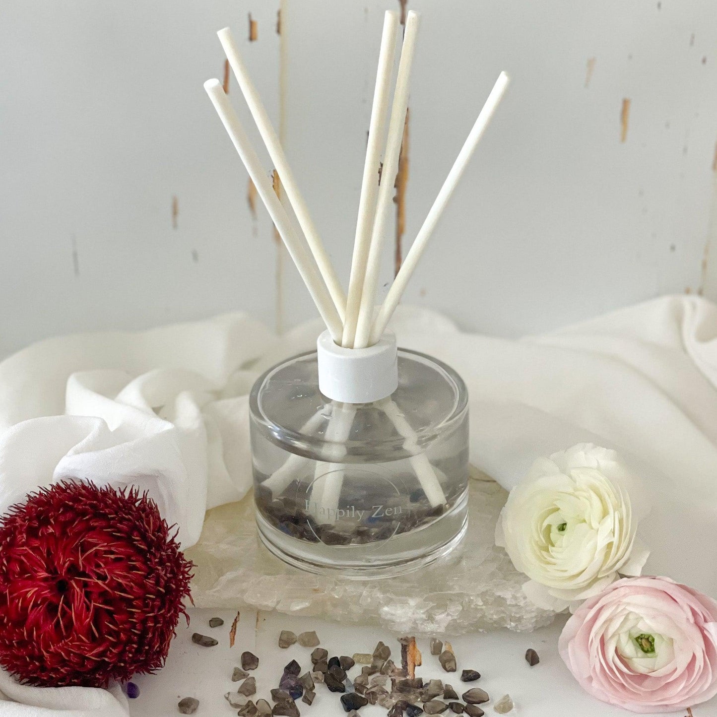 Smokey and Clear Quartz Reed Diffuser-Happily Zen