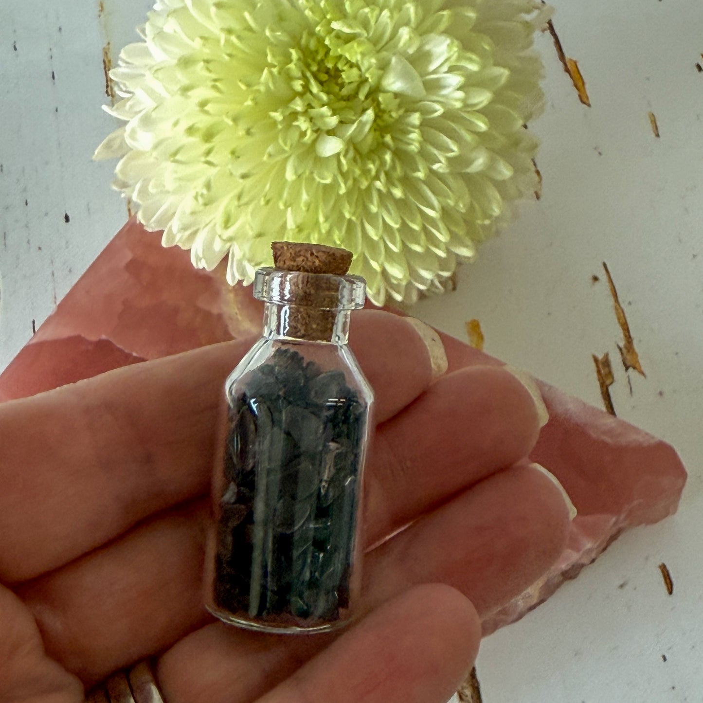 Smokey Quartz Crystal Chip Bottle #1390-Happily Zen
