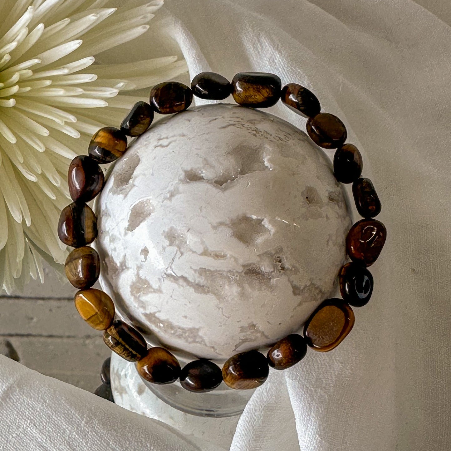Tigers Eye Pebble Bracelet-Happily Zen