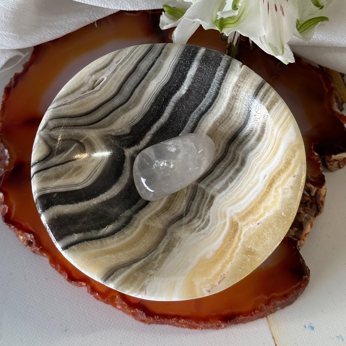 Zebra Onyx Bowl #833-Happily Zen