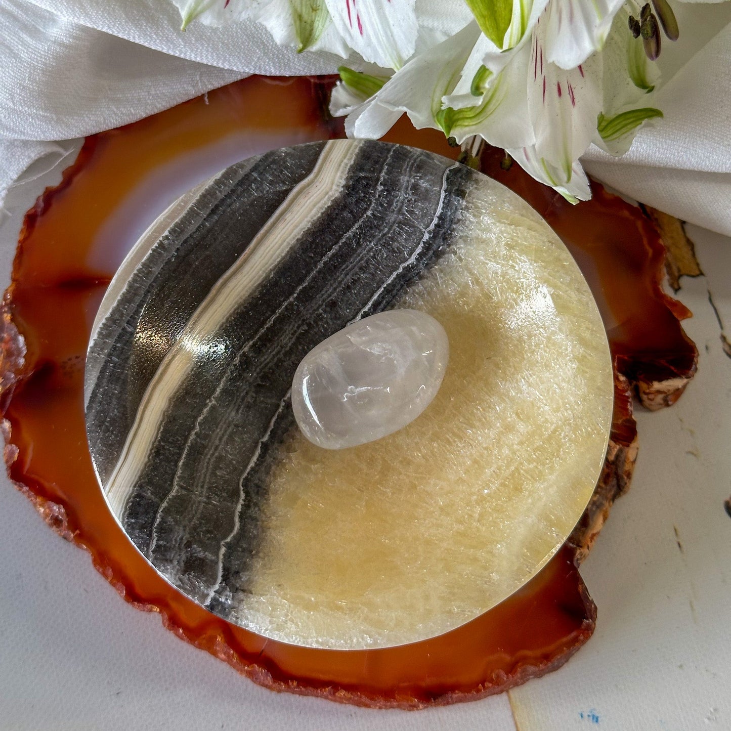 Zebra Onyx Bowl #835-Happily Zen