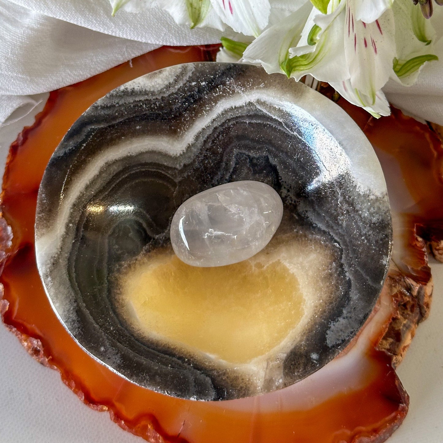 Zebra Onyx Bowl #837-Happily Zen