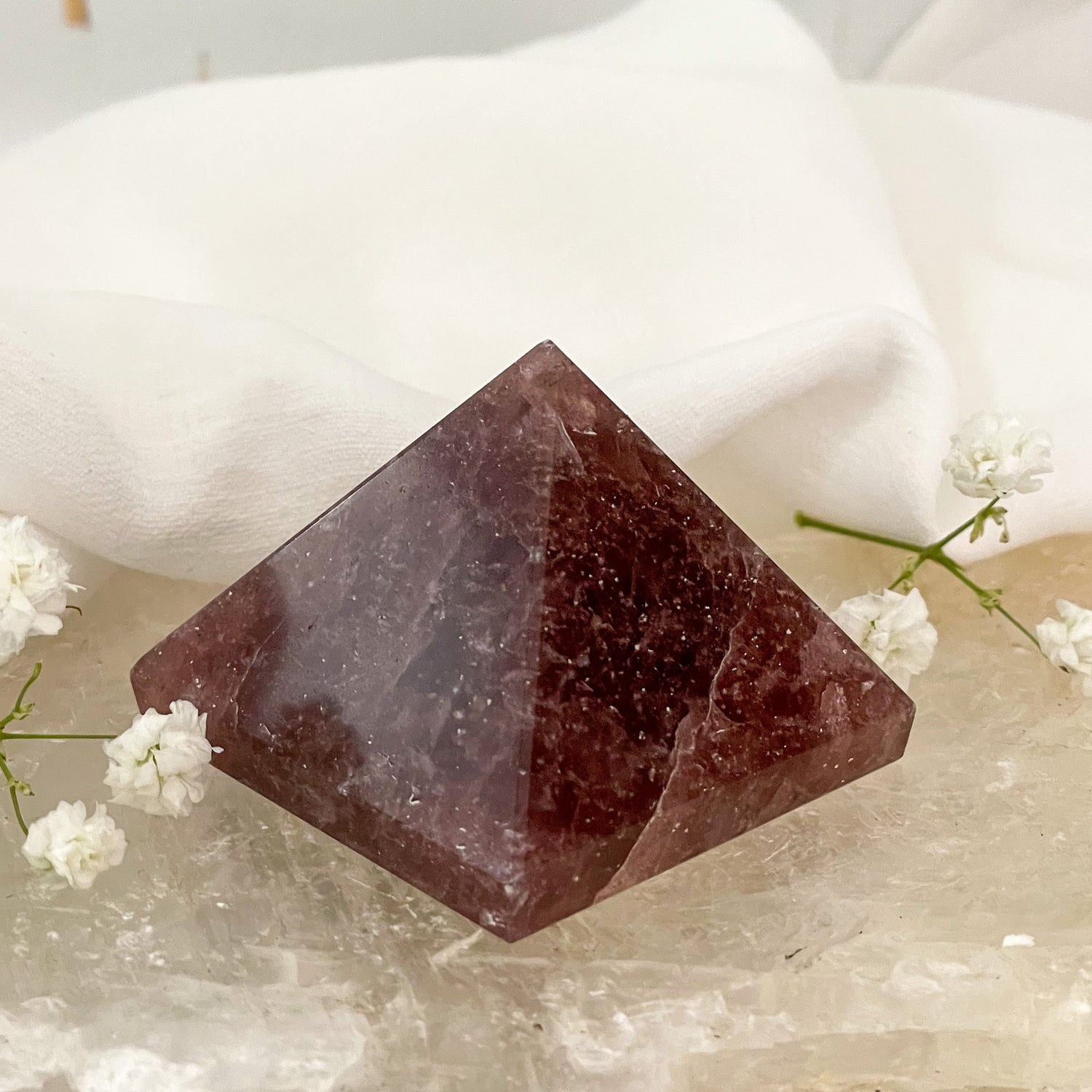 Strawberry Quartz Pyramid Happily Zen