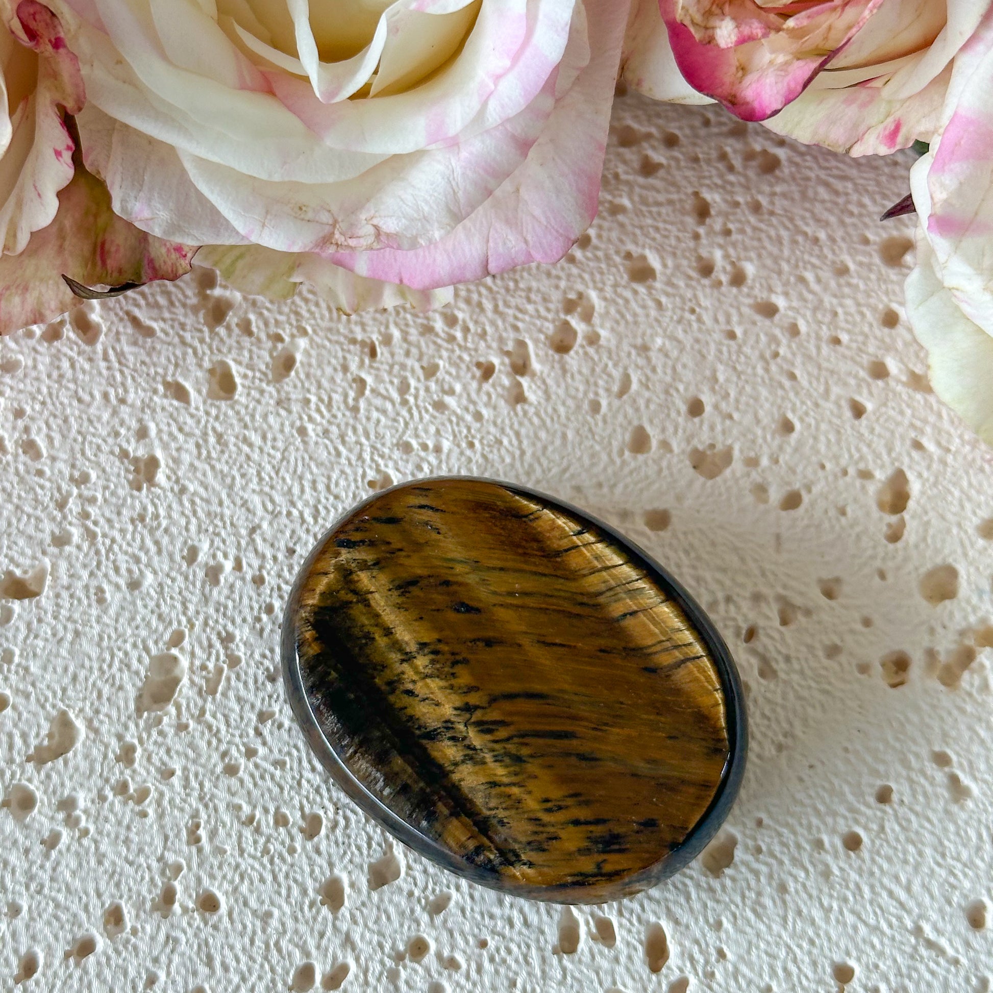 Tigers Eye Worry Stone #964-Happily Zen