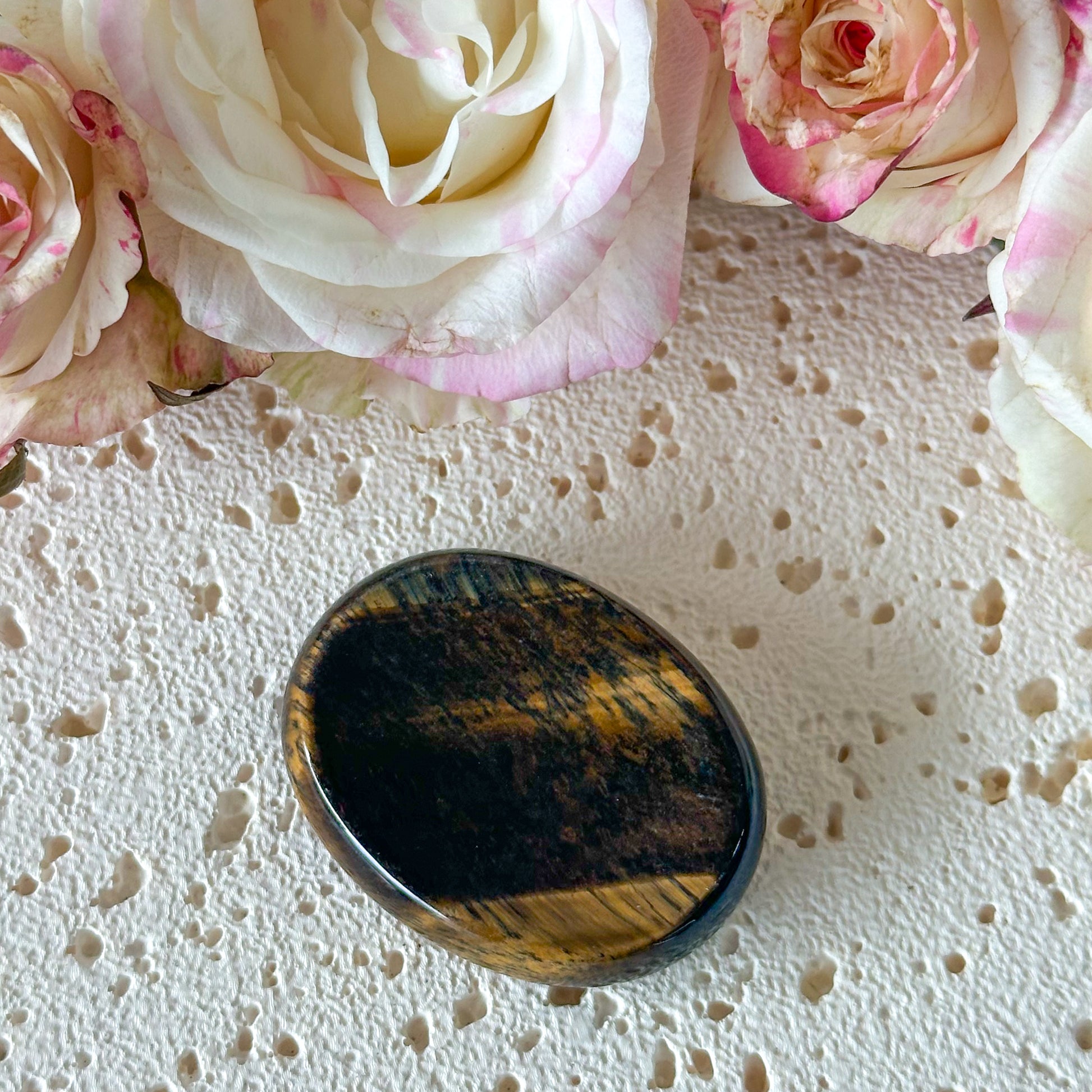 Tigers Eye Worry Stone #967-Happily Zen
