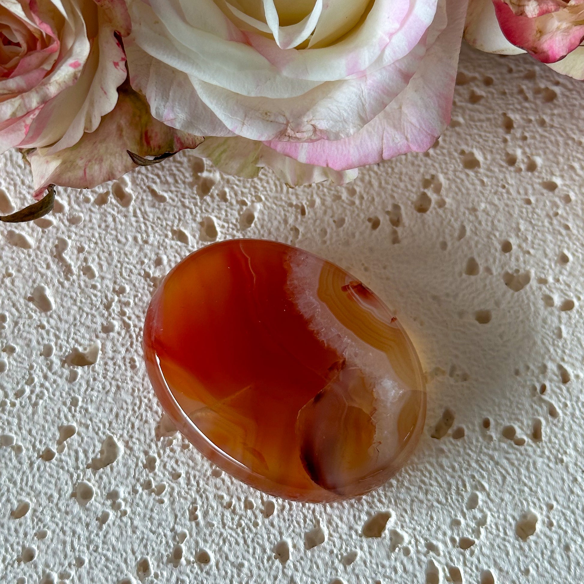 Carnelian Worry Stone #988-Happily Zen