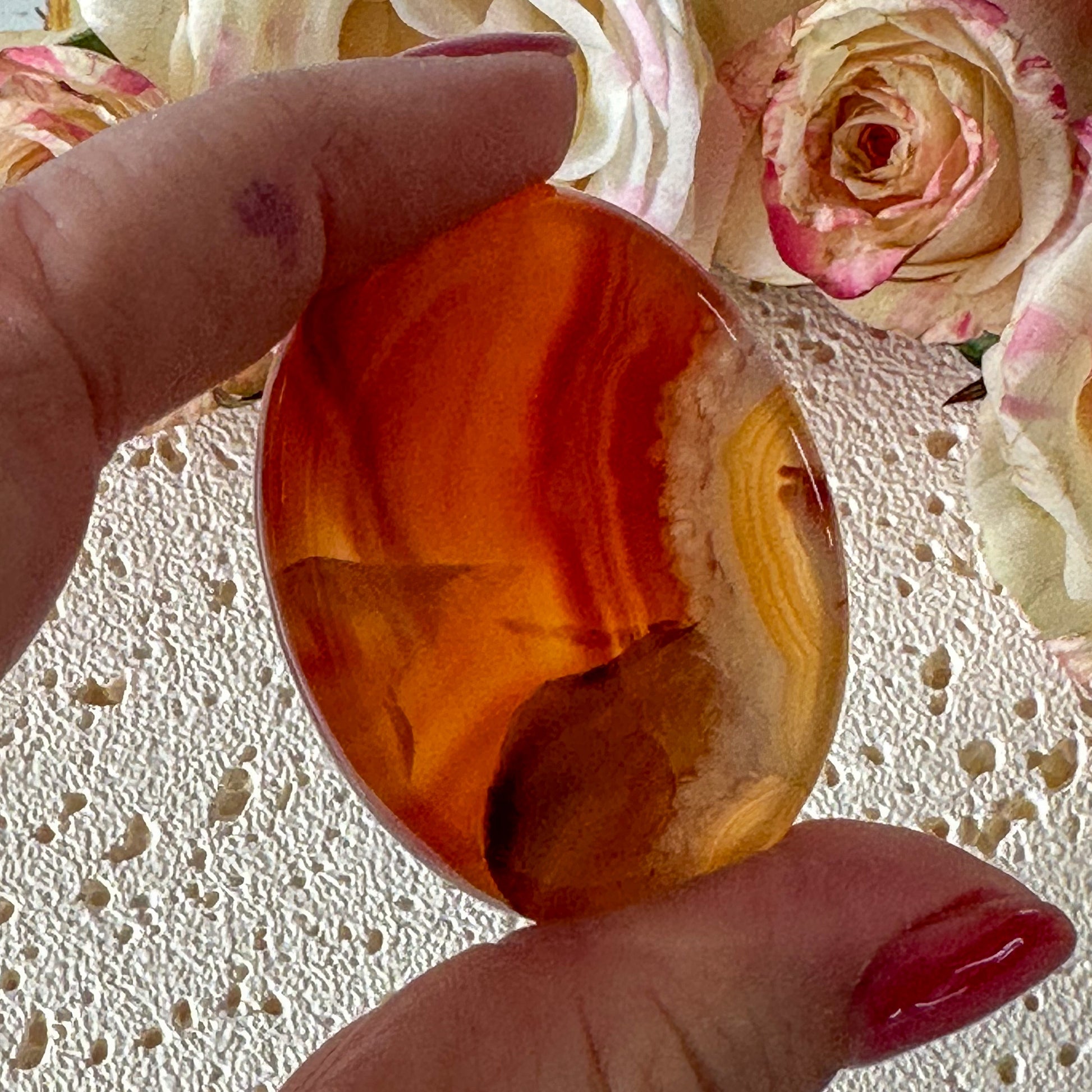 Carnelian Worry Stone #988-Happily Zen