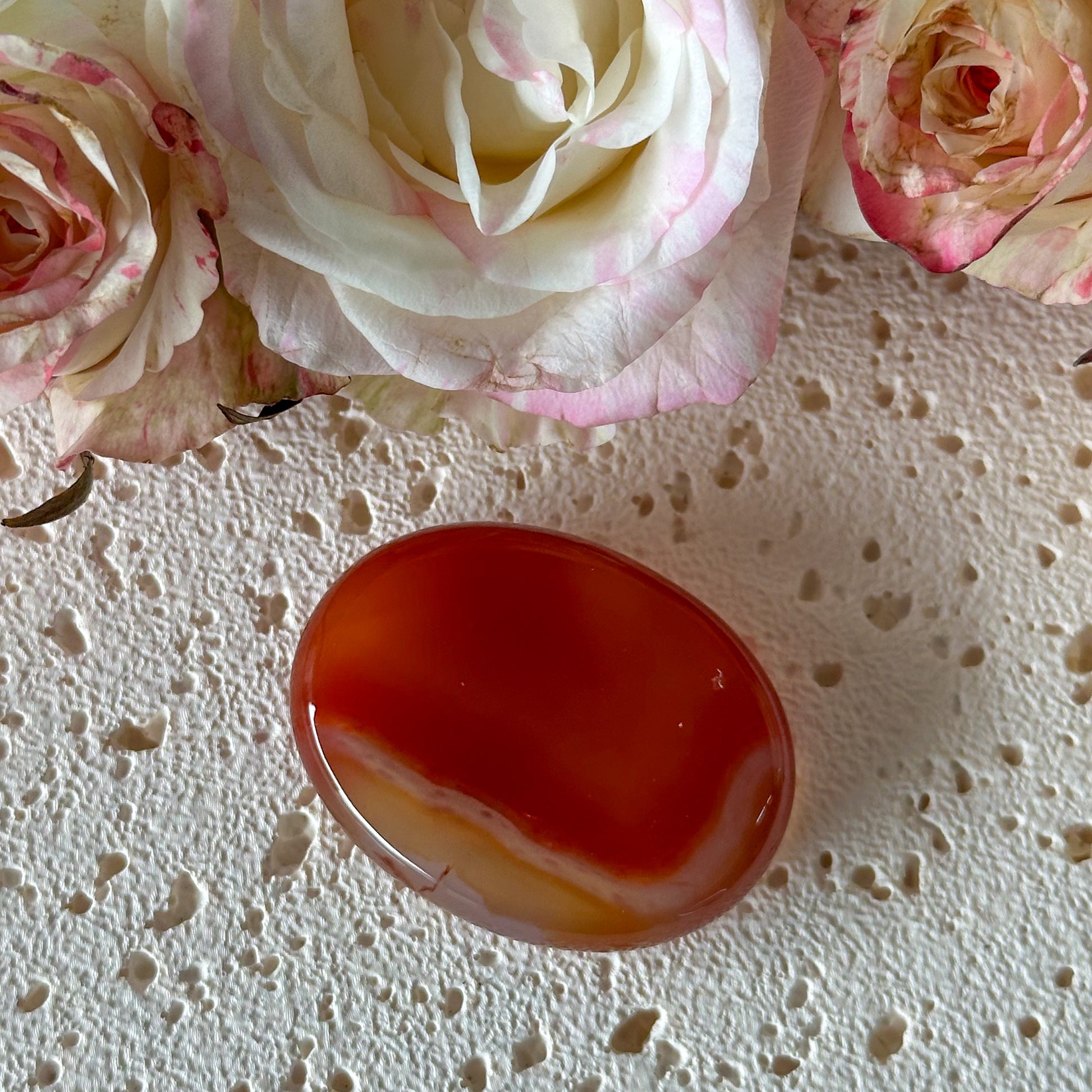 Carnelian Worry Stone #991-Happily Zen