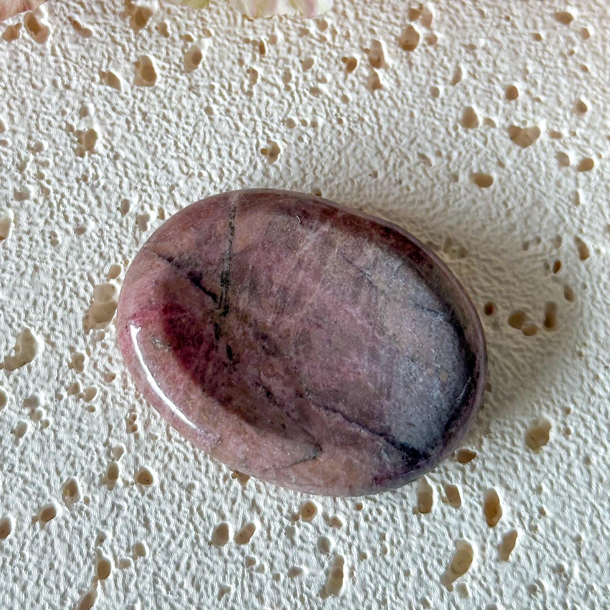 Rhodonite Worry Stone #969-Happily Zen