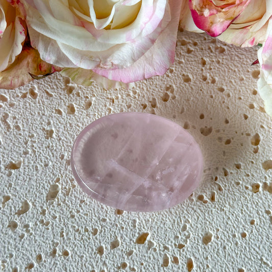 Rose Quartz Worry Stone #979-Happily Zen