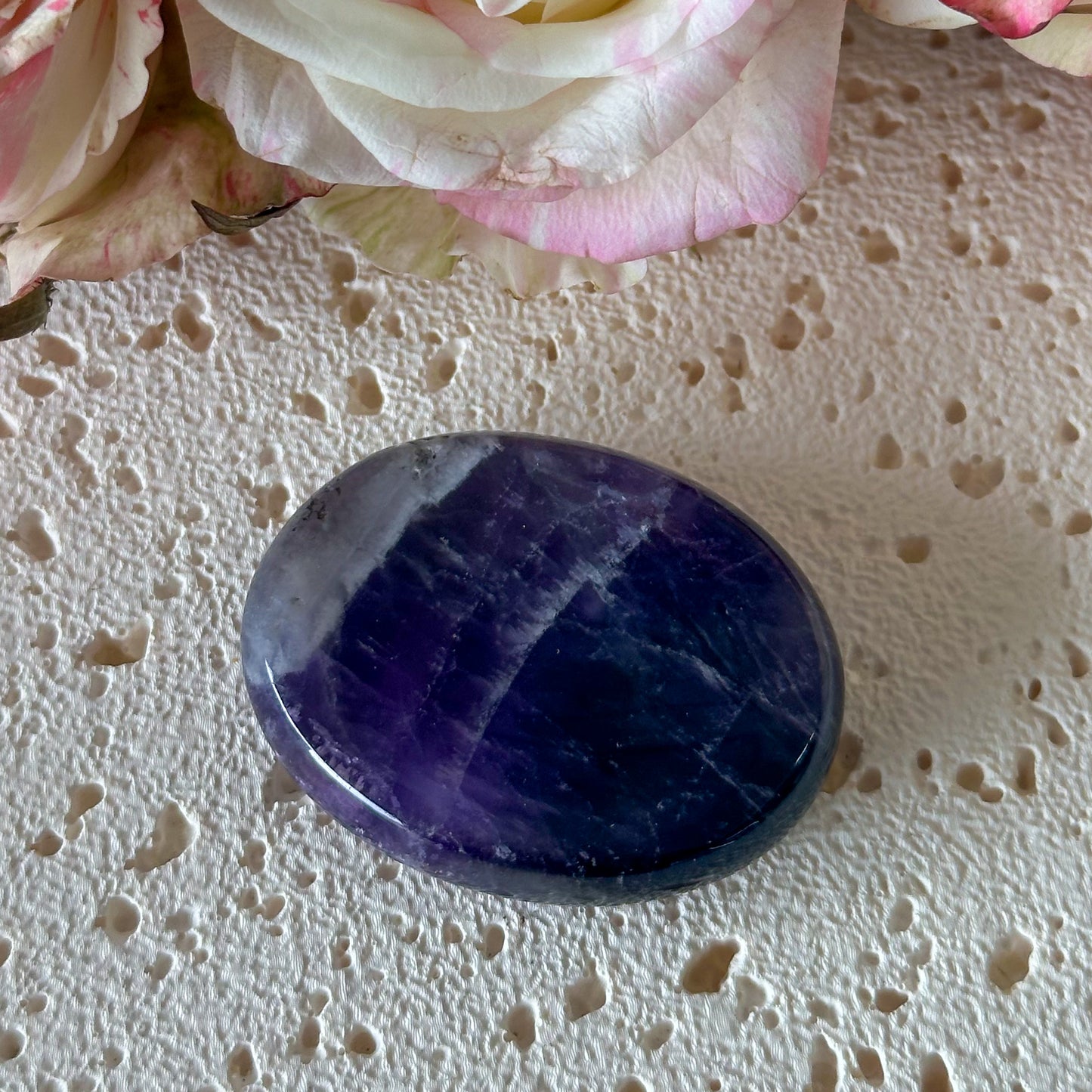Amethyst Worry Stone #986-Happily Zen