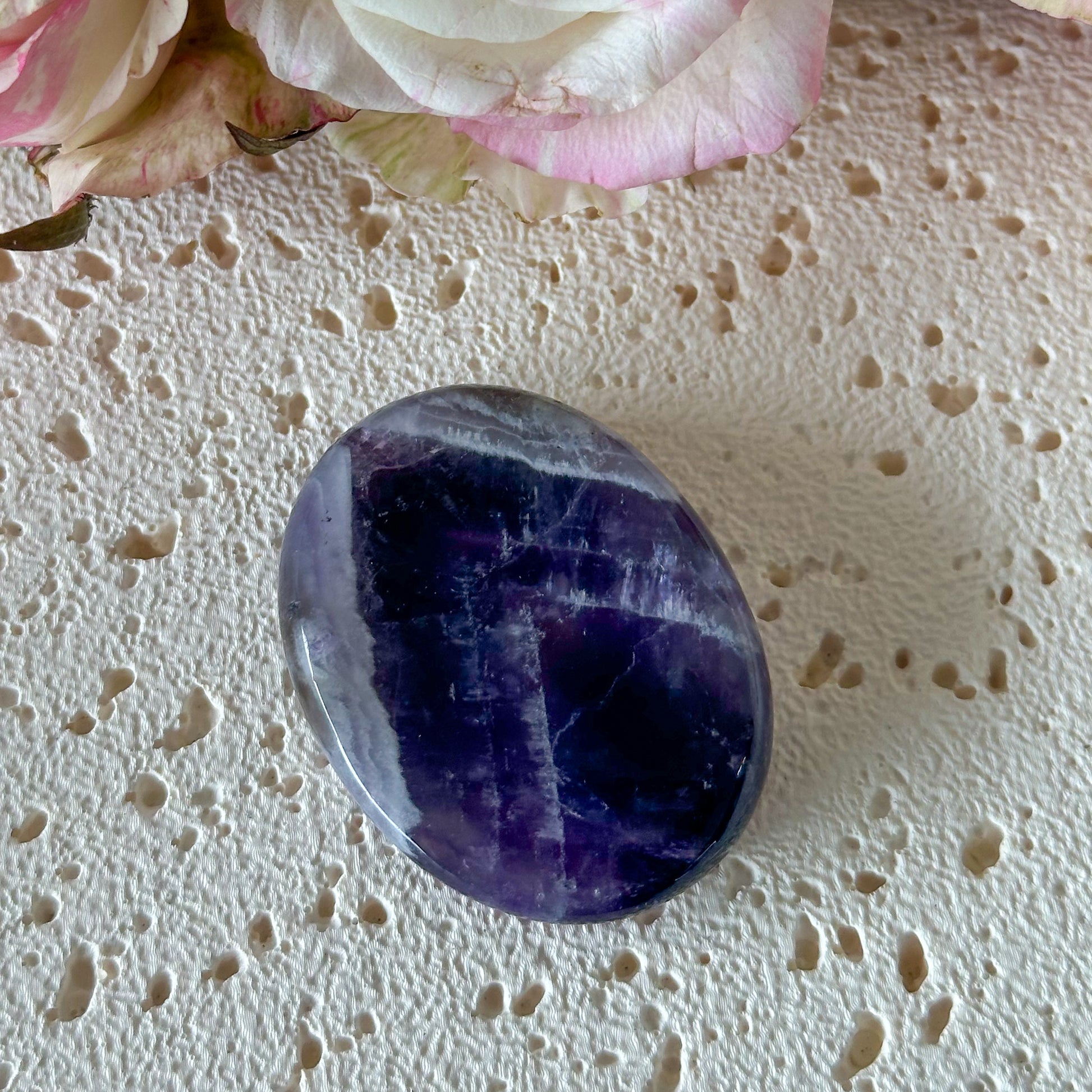 Amethyst Worry Stone #985-Happily Zen