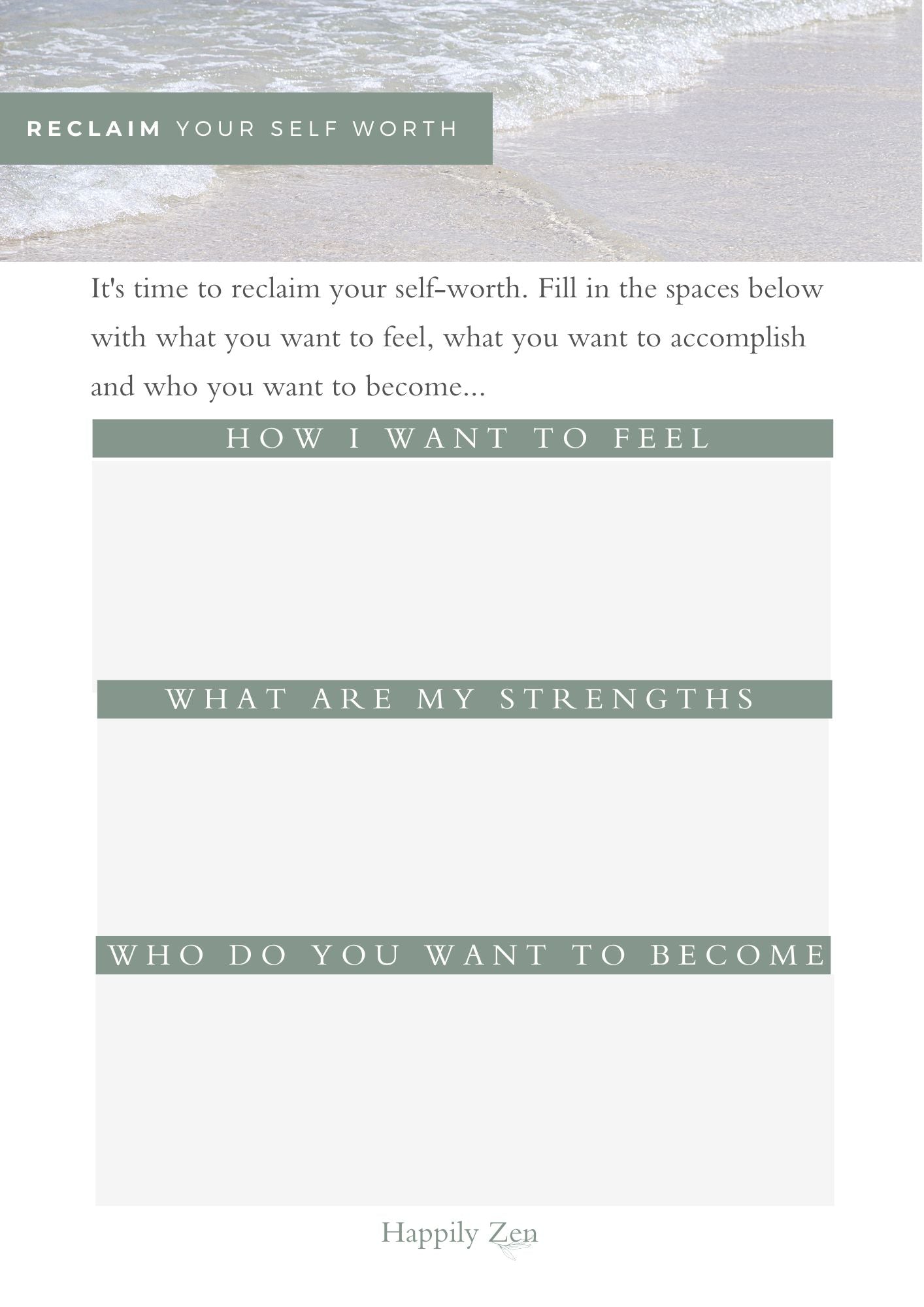30 Day Journal of Self Discovery-Happily Zen