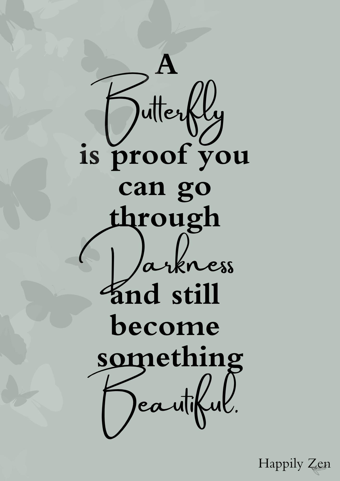A butterfly is proof...Digital Download-Happily Zen