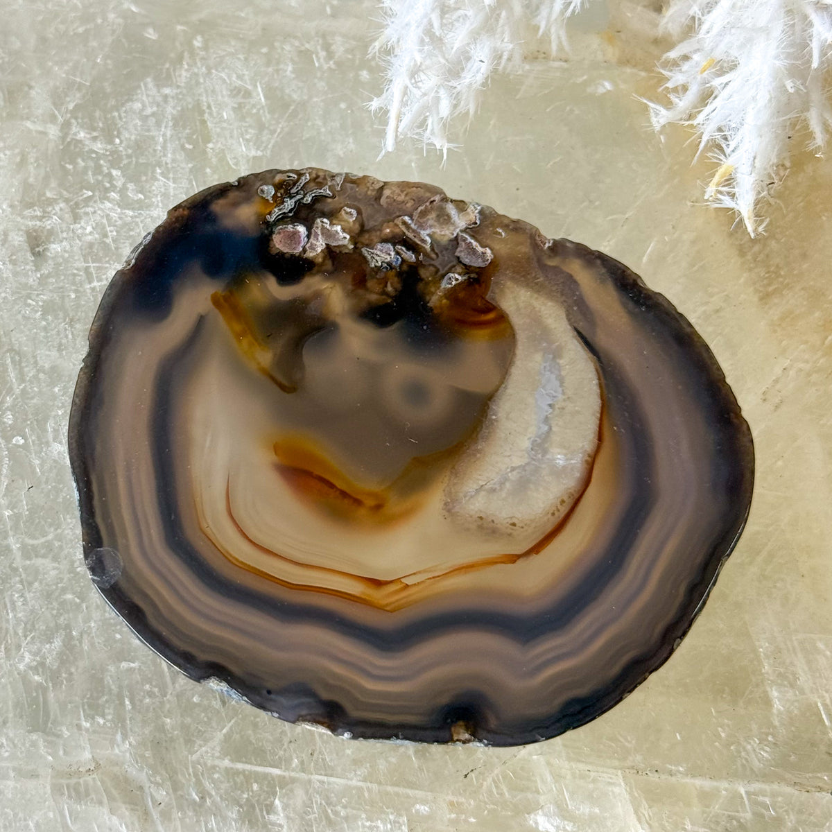 Agate Slice #1455-Happily Zen